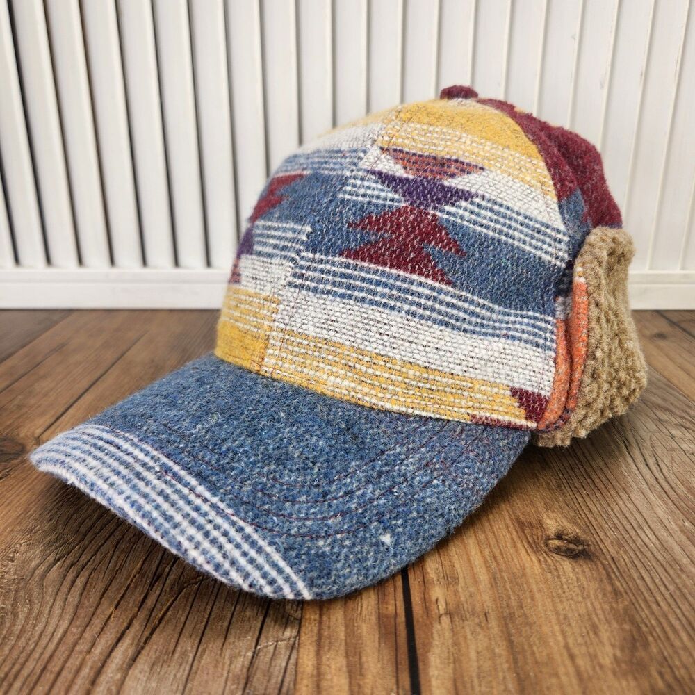 Scala Faux Fur Trapper Hat Southwestern Aztec Sherpa Ear Flap One Size Cabin Ski